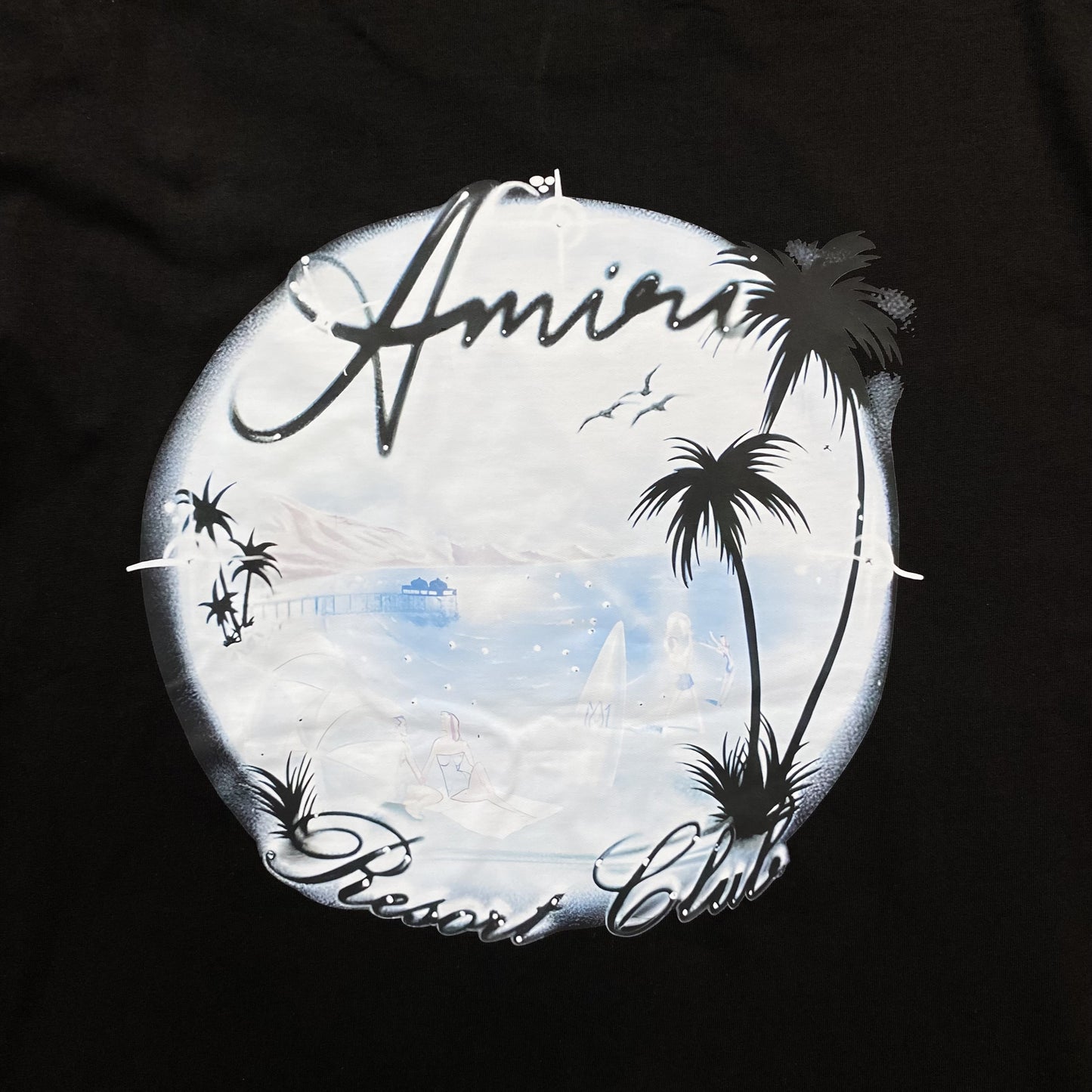 AMIRI PARADISE AIRBRUSH TEE BLACK