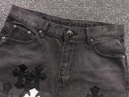 Chrome Hearts Cross Patch Jeans Black