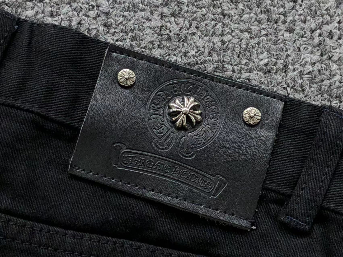 Chrome Hearts Cross Patch Jeans Black