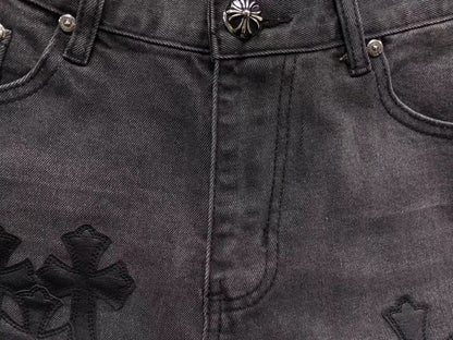 Chrome Hearts Cross Patch Jeans Black