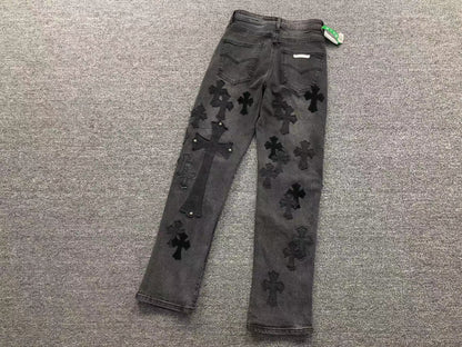 Chrome Hearts Cross Patch Jeans Black