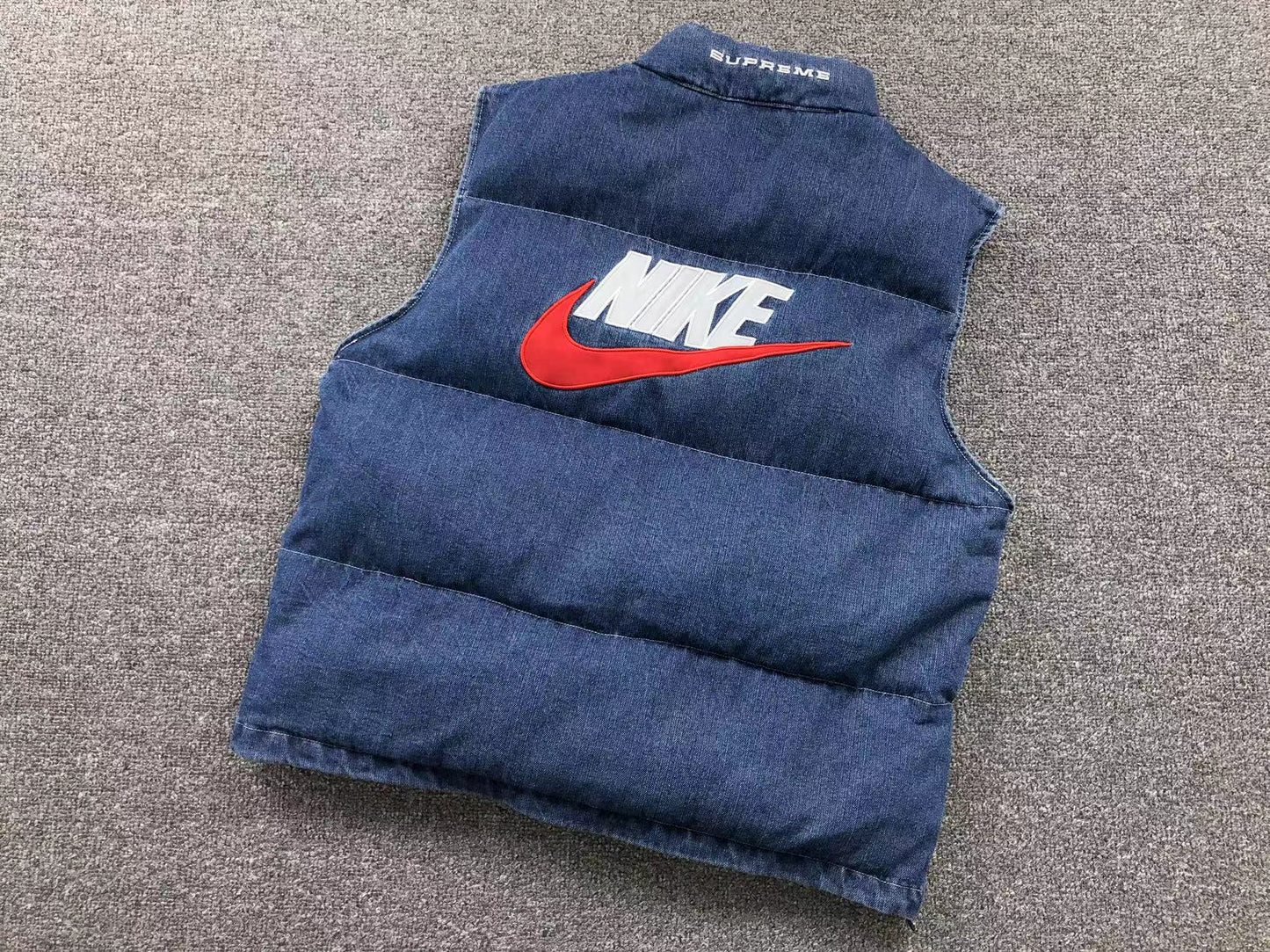 Supreme Nike Denim Puffer Vest Indigo