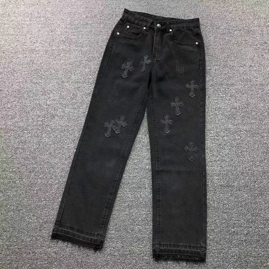 Chrome Hearts Cross Patch Jeans Black