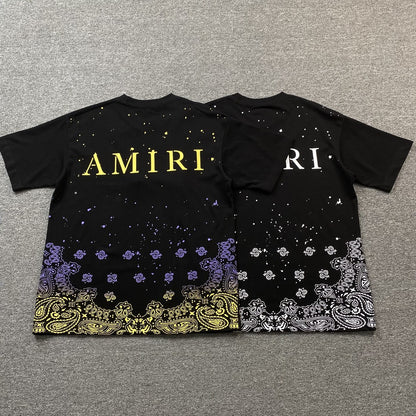 AMIRI BANDANA BLEACH MA TEE BLACK