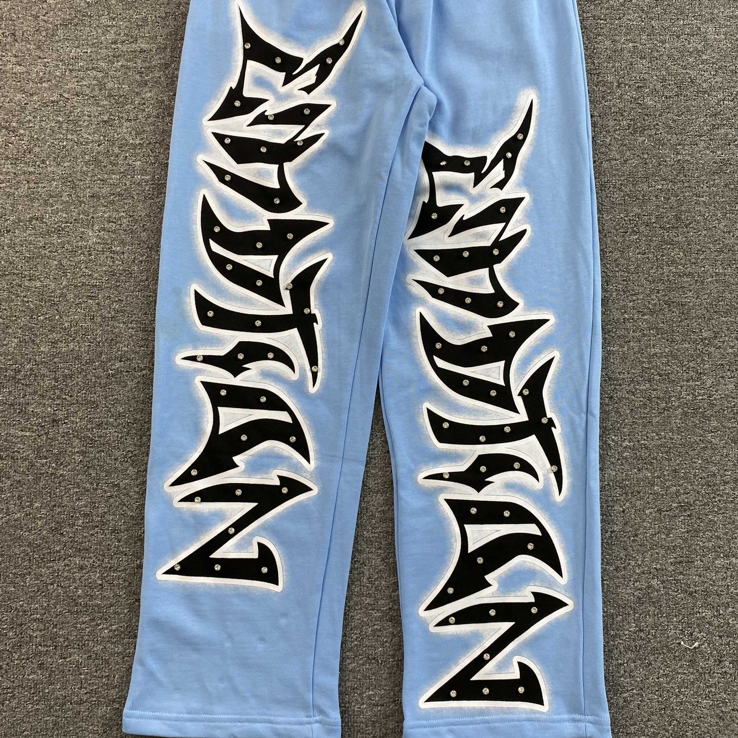 Mixed Emotion Graffiti Sweatpants Skyblue