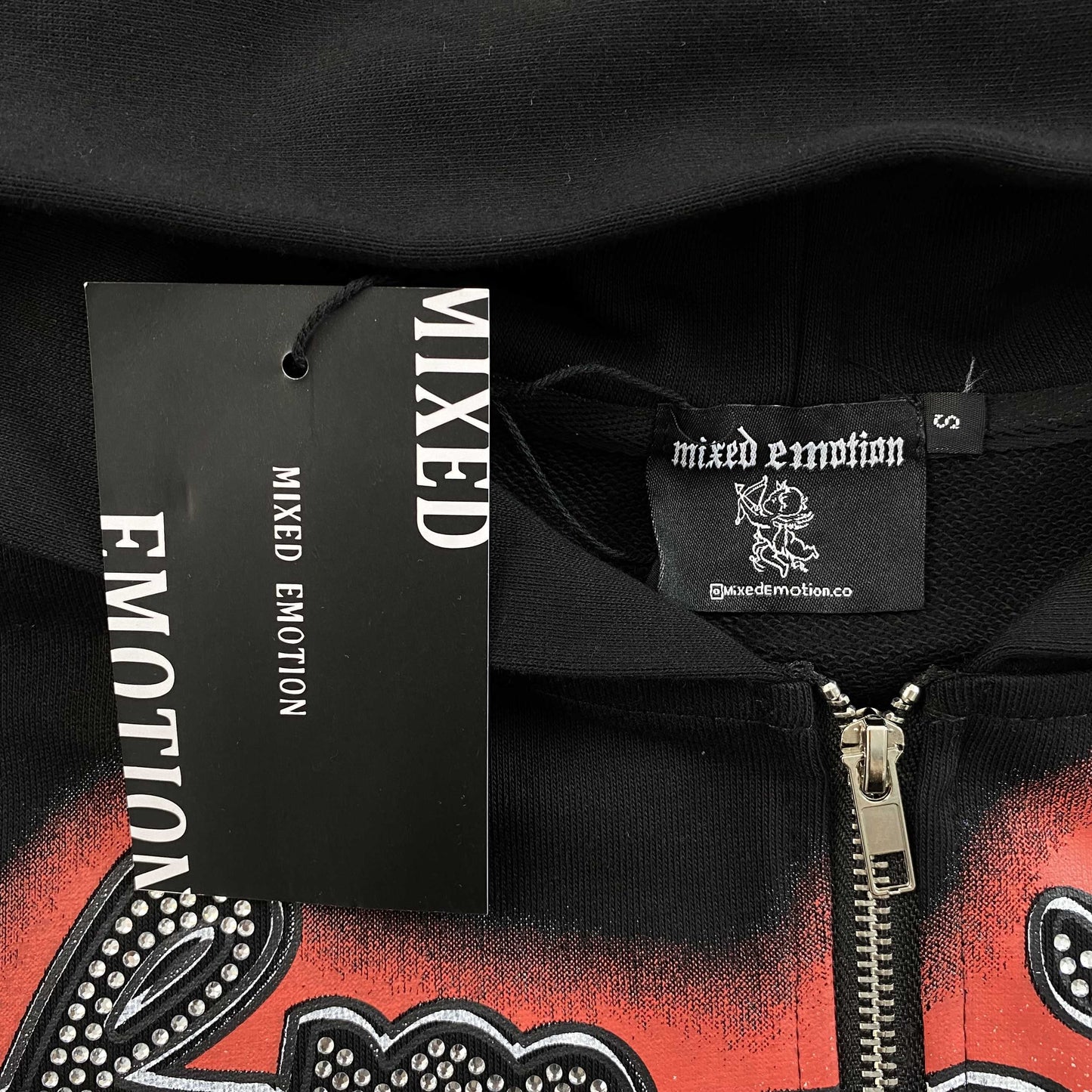 Mixed Emotion Rhinestone Jacket Black