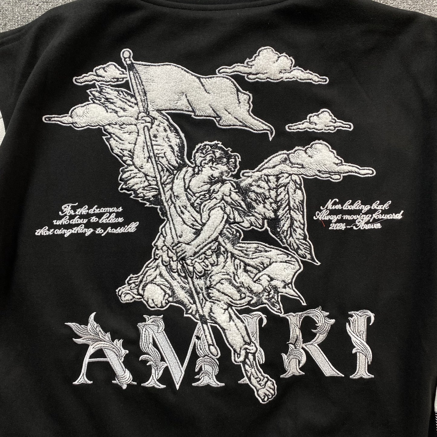 AMIRI MA ANGEL VARSITY BOMBER JACKET BLACK