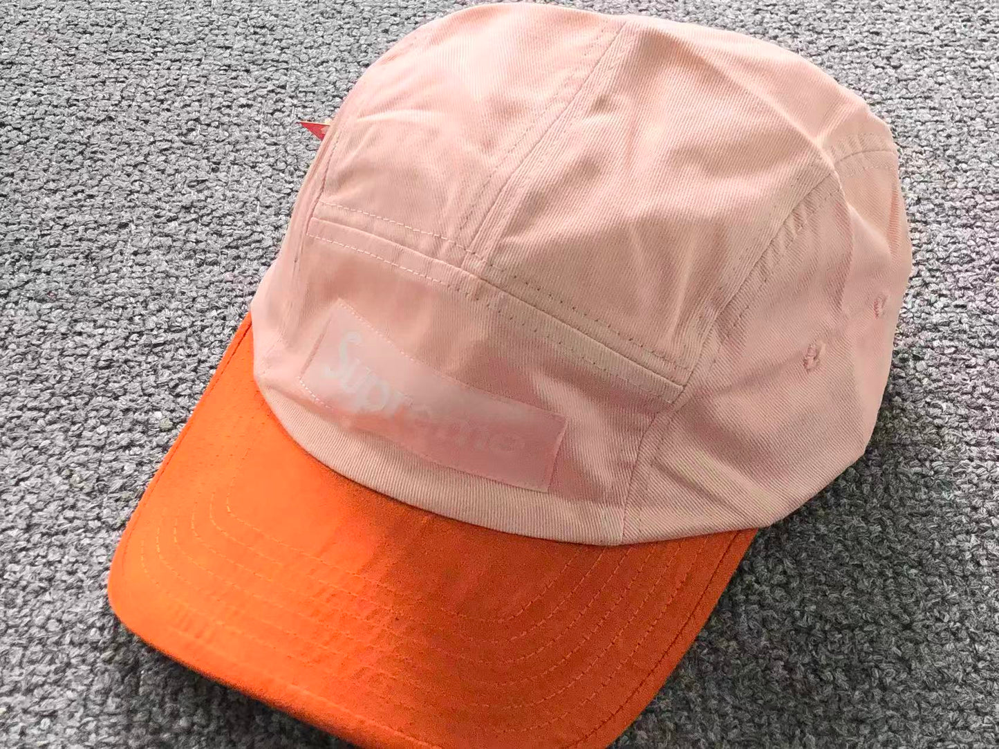 Supreme Suede Visor Camp Cap Peach