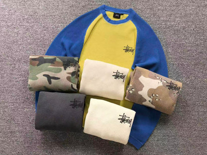 Stussy Thermal 2 Tone Raglan Shirt Yellow