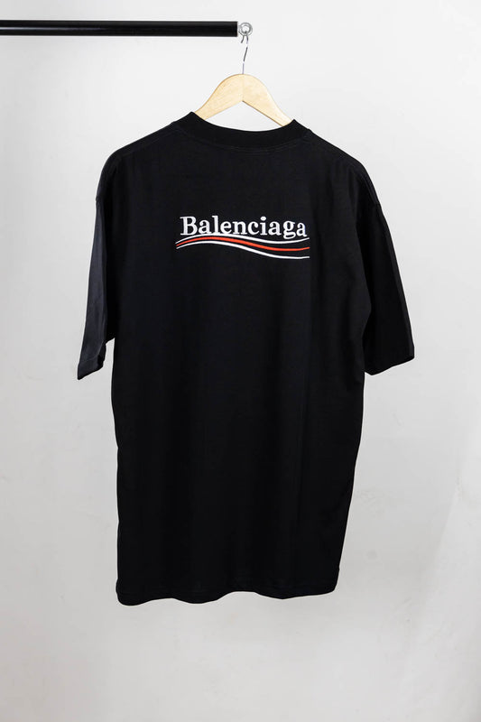 BALENCIAGA EMBROIDERY LOGO T-SHIRT BLACK