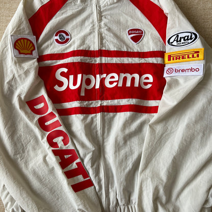 SUPREME DUCATI TRACK JACKET LIGHT GREY