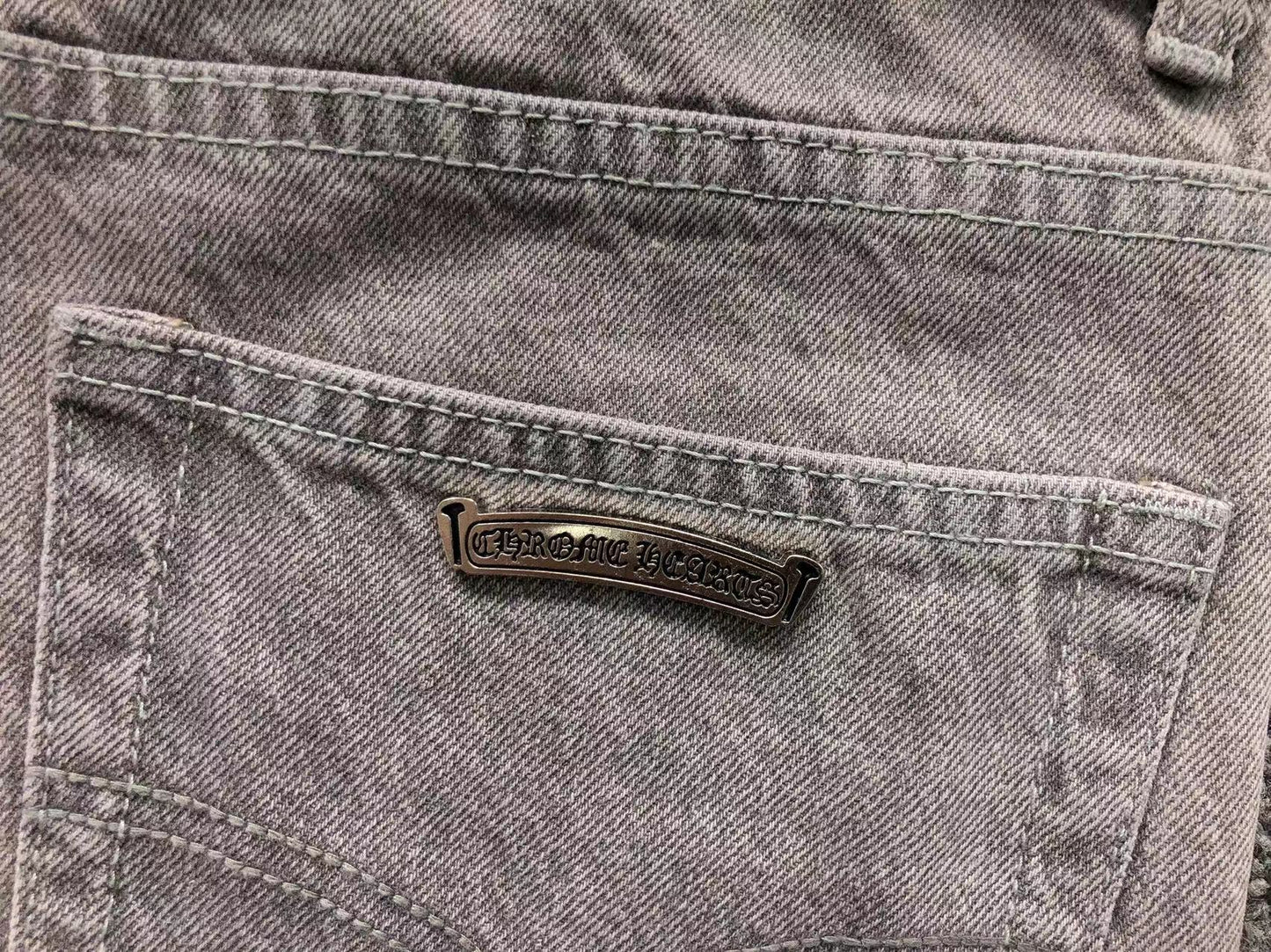 Chrome Hearts Cross Patch Jeans Grey