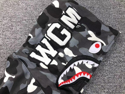 BAPE CITY CAMO SHARK WGM FULL ZIP HOODIE BLACK