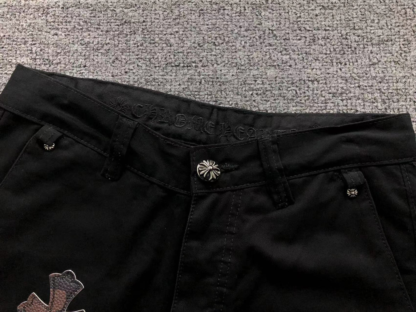 Chrome Hearts Cross Patch Jeans Black