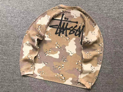 Stussy Thermal Raglan Shirt Desert Camo