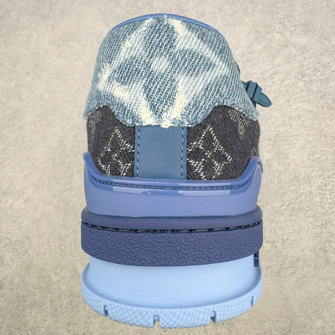 Louis Vuitton Trainer Sneaker Blue Patchwork Monogram Denim