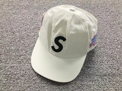 Supreme World Famous S Logo 6-Panel Hat White