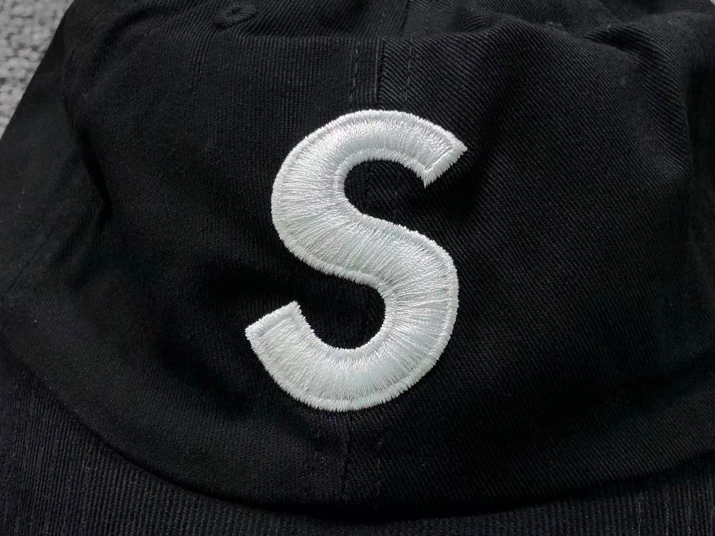 Supreme Pigment Coated S Logo 6-Panel Cap Black