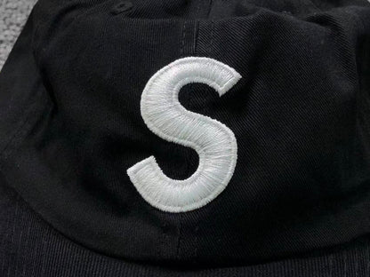 Supreme Pigment Coated S Logo 6-Panel Cap Black