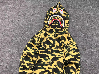 BAPE 1ST CAMO SHARK FULL ZIP HOODIE YELLOW