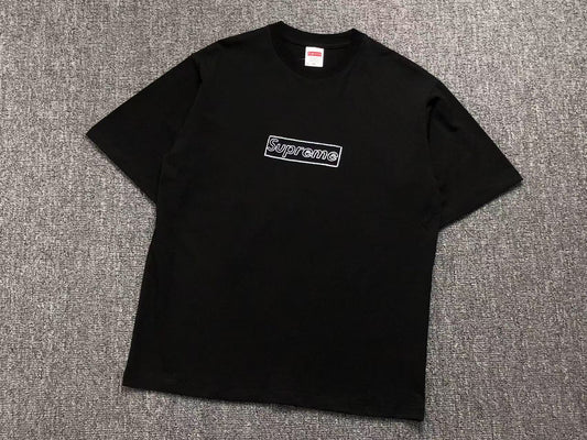 SUPREME KAWS CHALK LOGO TEE BLACK