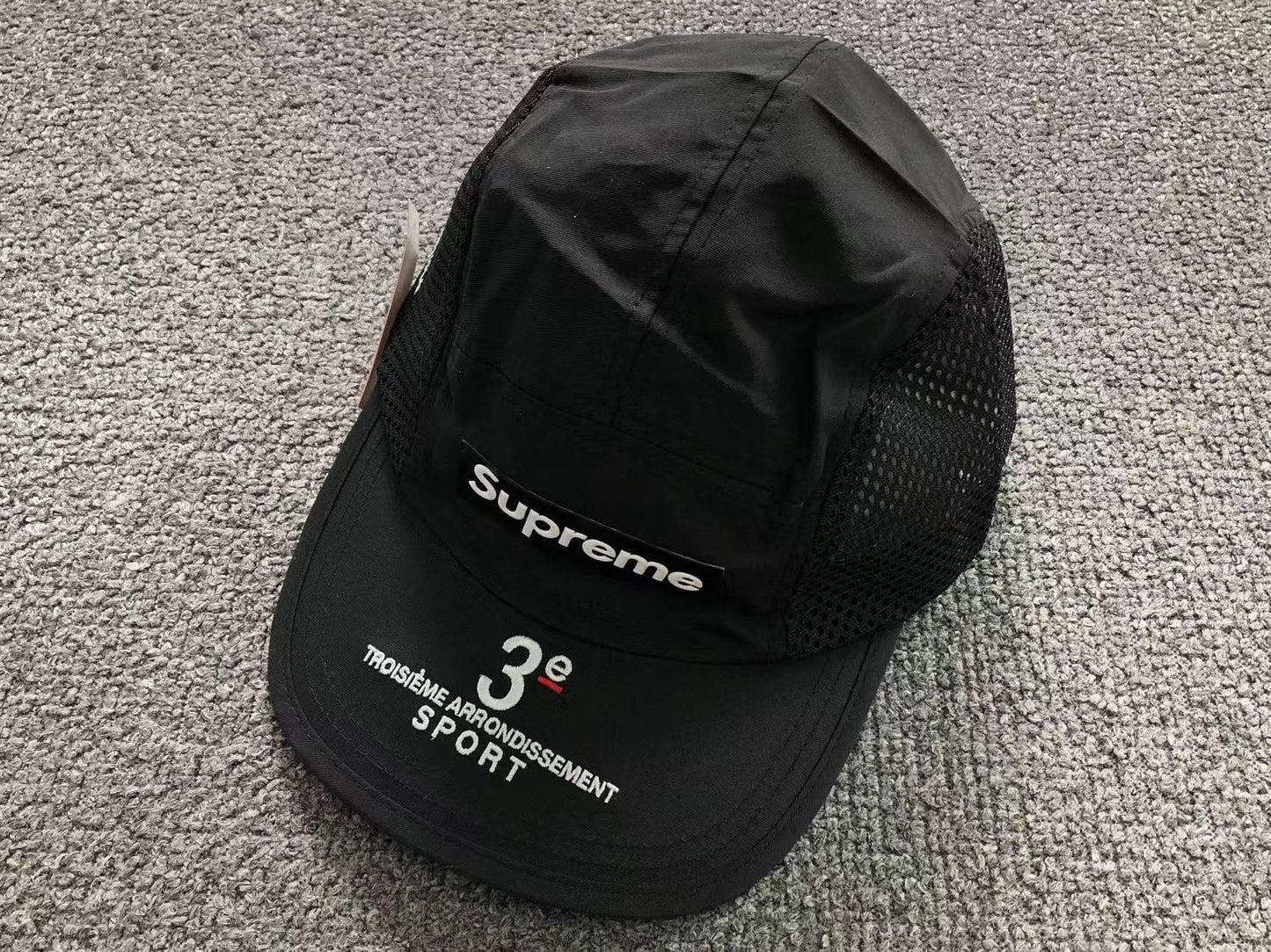 Supreme Mesh Side Panel Camp Cap Black