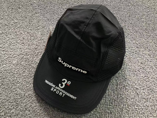 Supreme Mesh Side Panel Camp Cap Black
