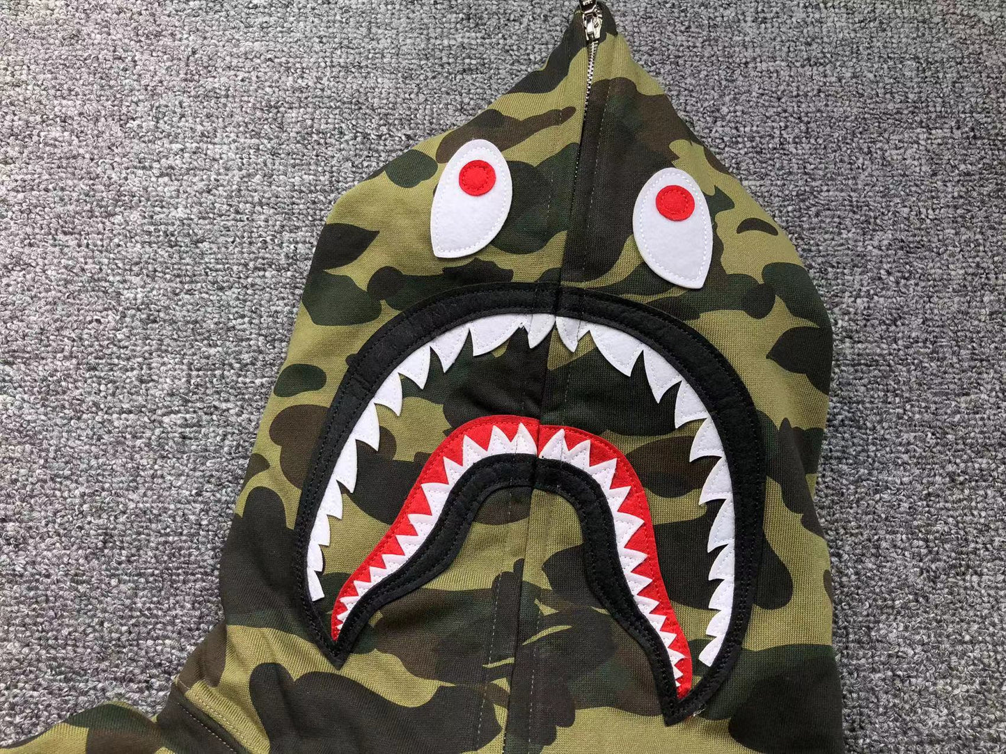 BAPE 1ST CAMO SHARK FULL ZIP HOODIE GREEN