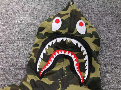 BAPE 1ST CAMO SHARK FULL ZIP HOODIE GREEN