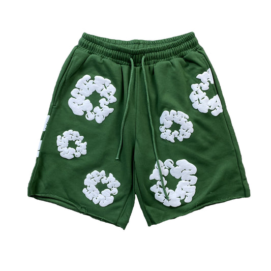 DENIM TEARS THE COTTON WREATH SHORTS GREEN