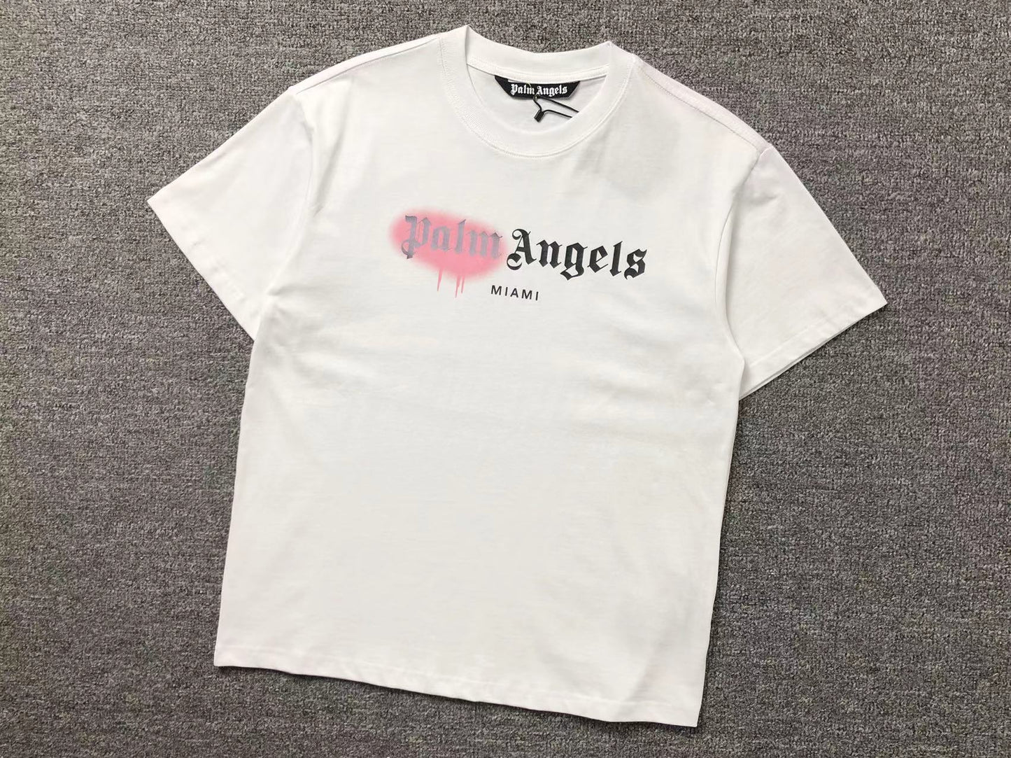 PALM ANGELS MIAMI SPRAYED TEE WHITE