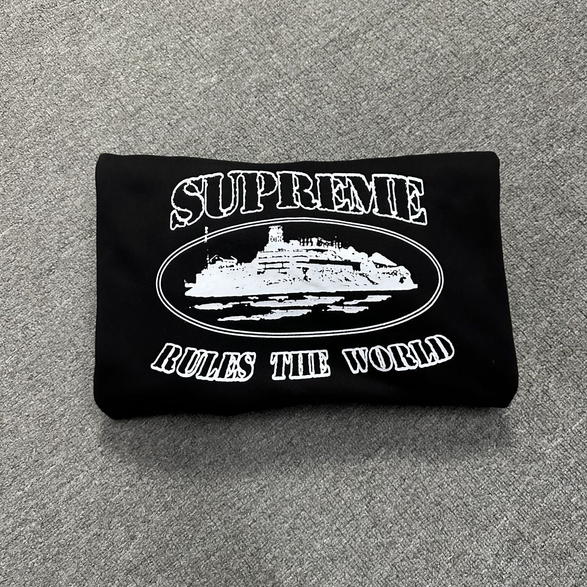 SUPREME CORTEIZ RULES THE WORLD HOODIE BLACK