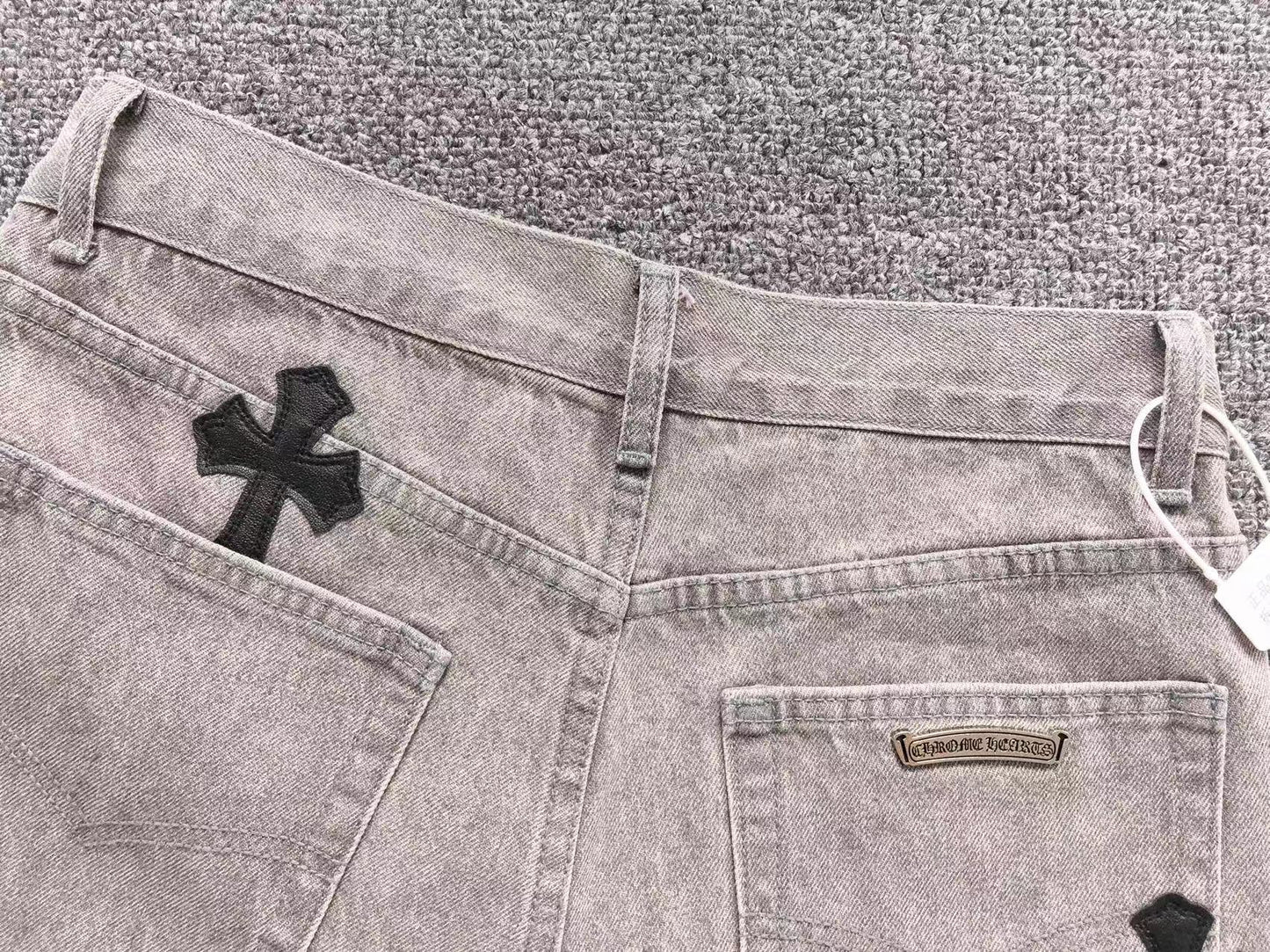 Chrome Hearts Cross Patch Jeans Grey