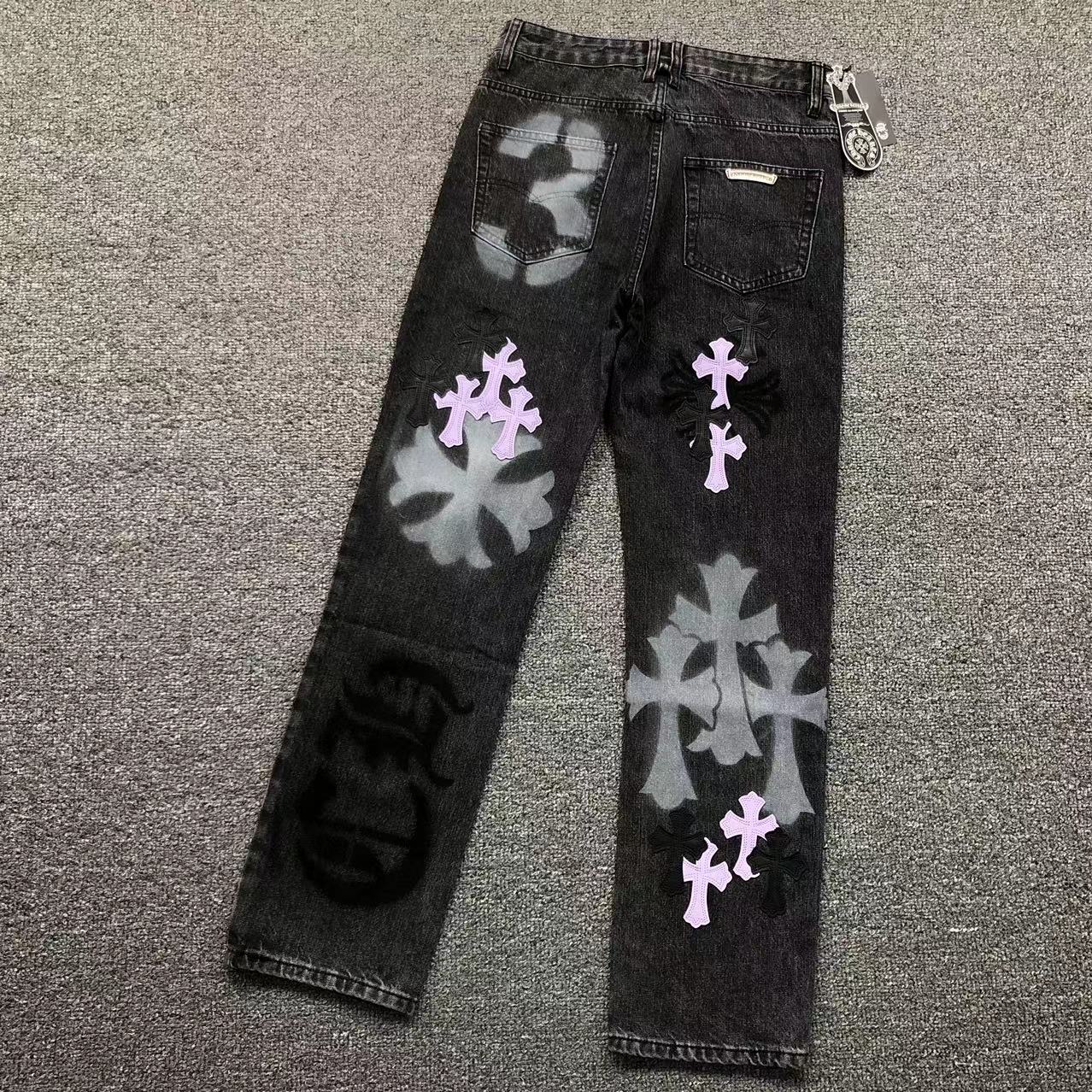 Chrome Hearts Cross Patch Jeans Black