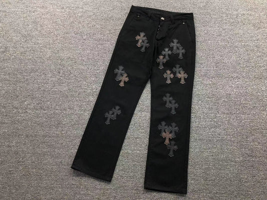 Chrome Hearts Cross Patch Jeans Black