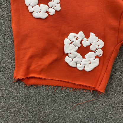 DENIM TEARS THE COTTON WREATH SHORTS ORANGE