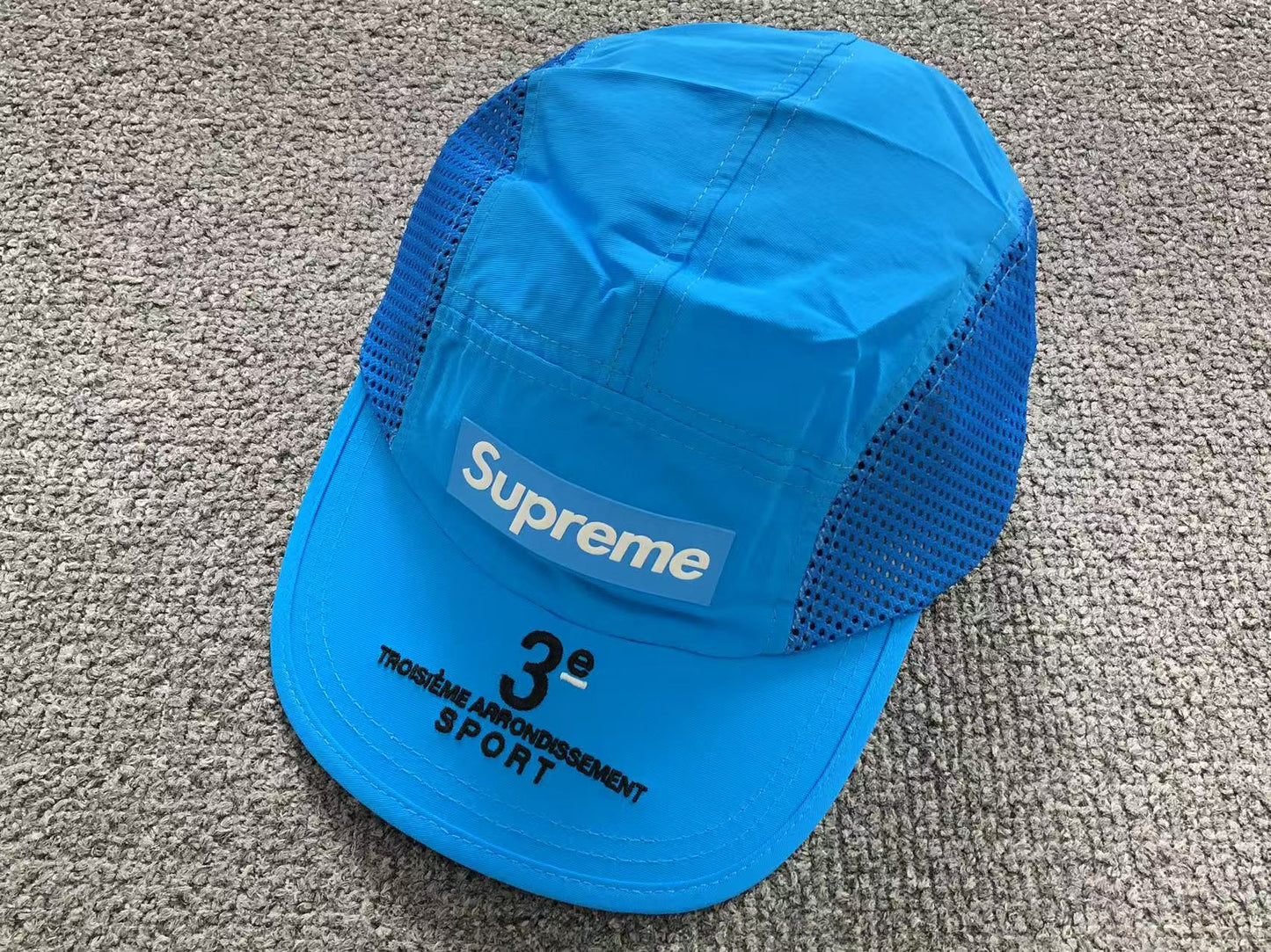 Supreme Mesh Side Panel Camp Cap Cyan