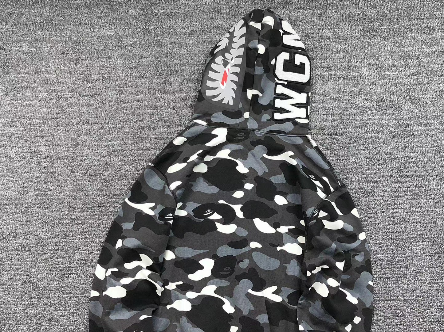 BAPE CITY CAMO SHARK WGM FULL ZIP HOODIE BLACK