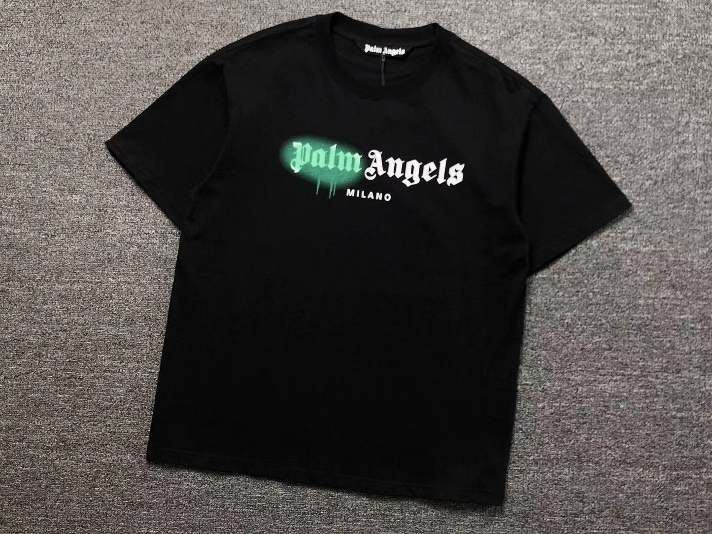 PALM ANGELS MILANO SPRAYED TEE BLACK