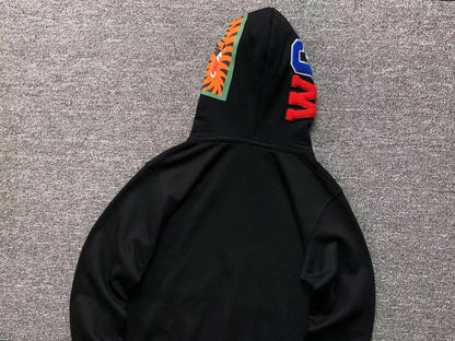 BAPE ABC SHARK FULL ZIP DOUBLE HOODIE BLACK PINK