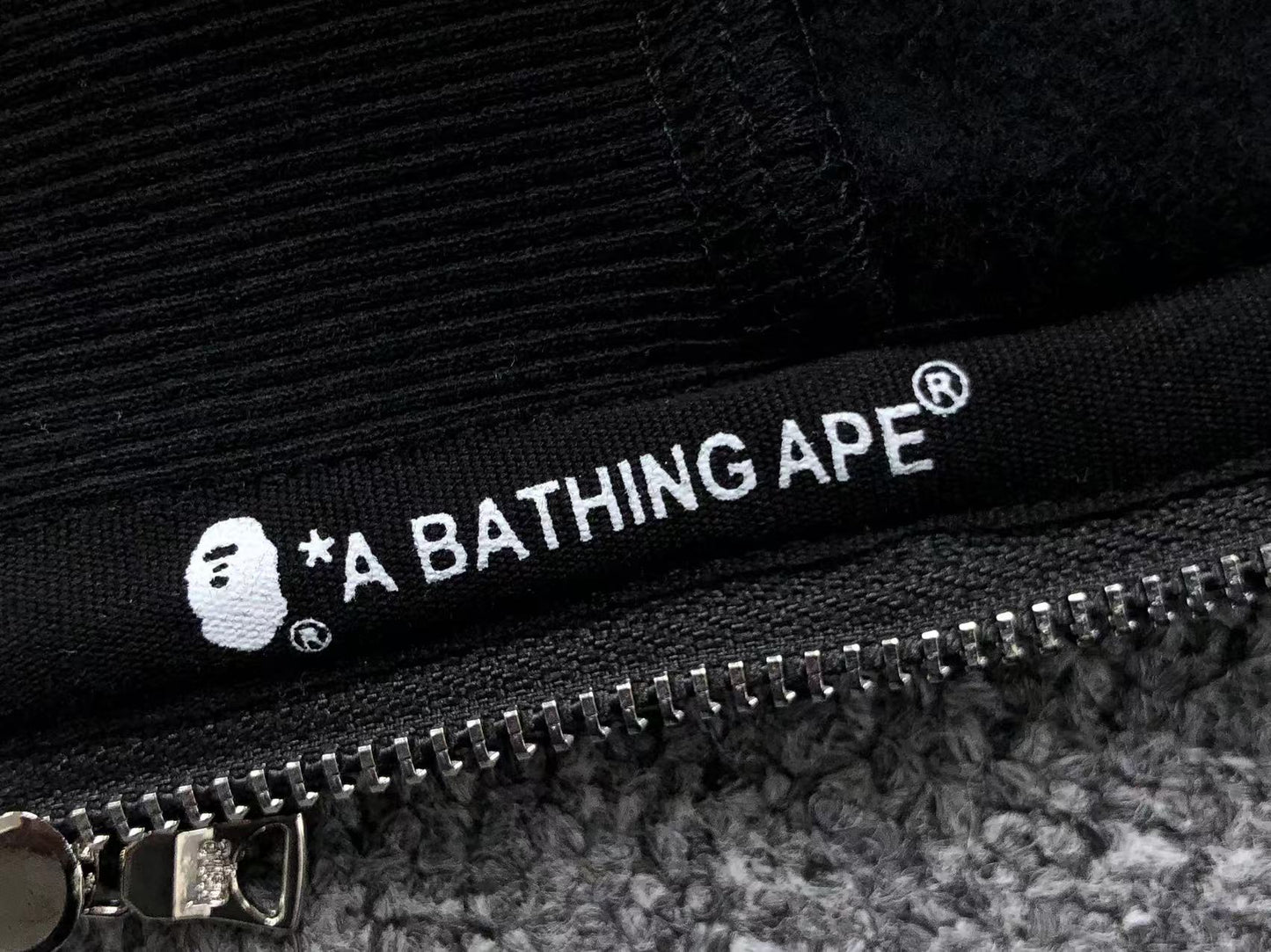 BAPE ABC SHARK FULL ZIP DOUBLE HOODIE BLACK BLUE