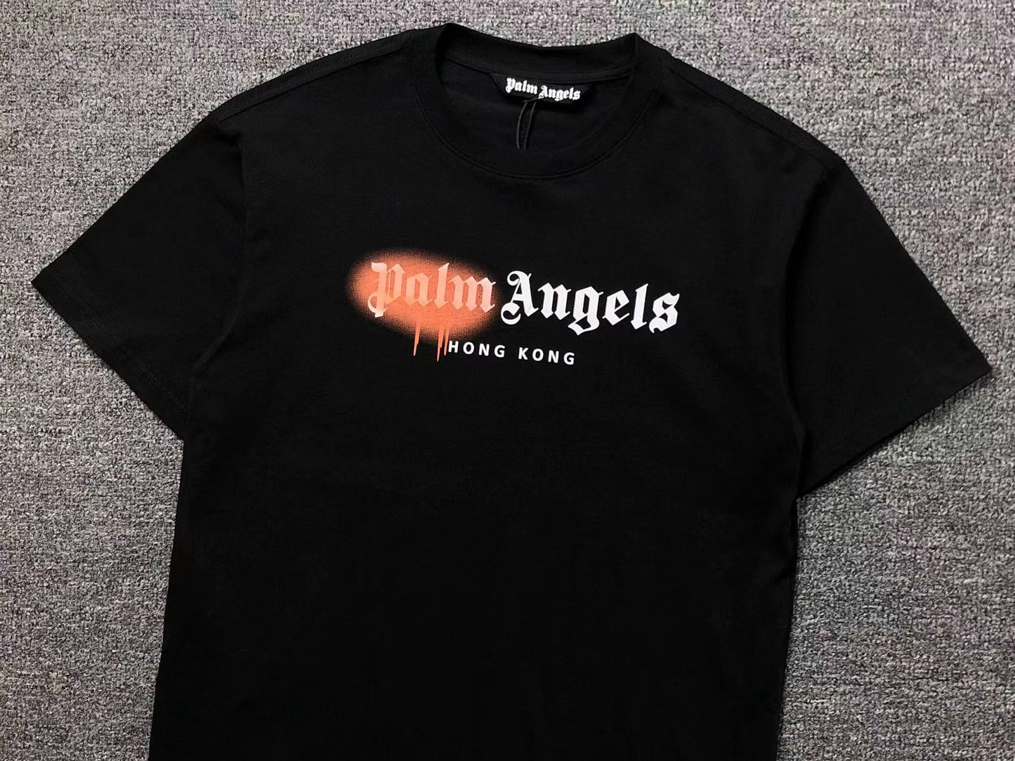 PALM ANGELS HONG KONG SPRAYED TEE BLACK