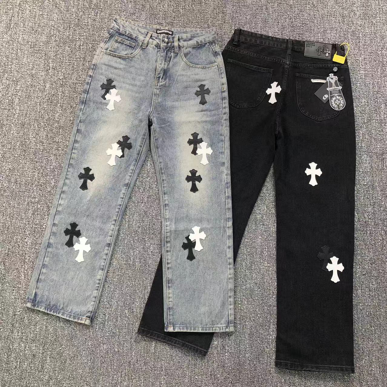 Chrome Hearts Cross Patch Jeans Black