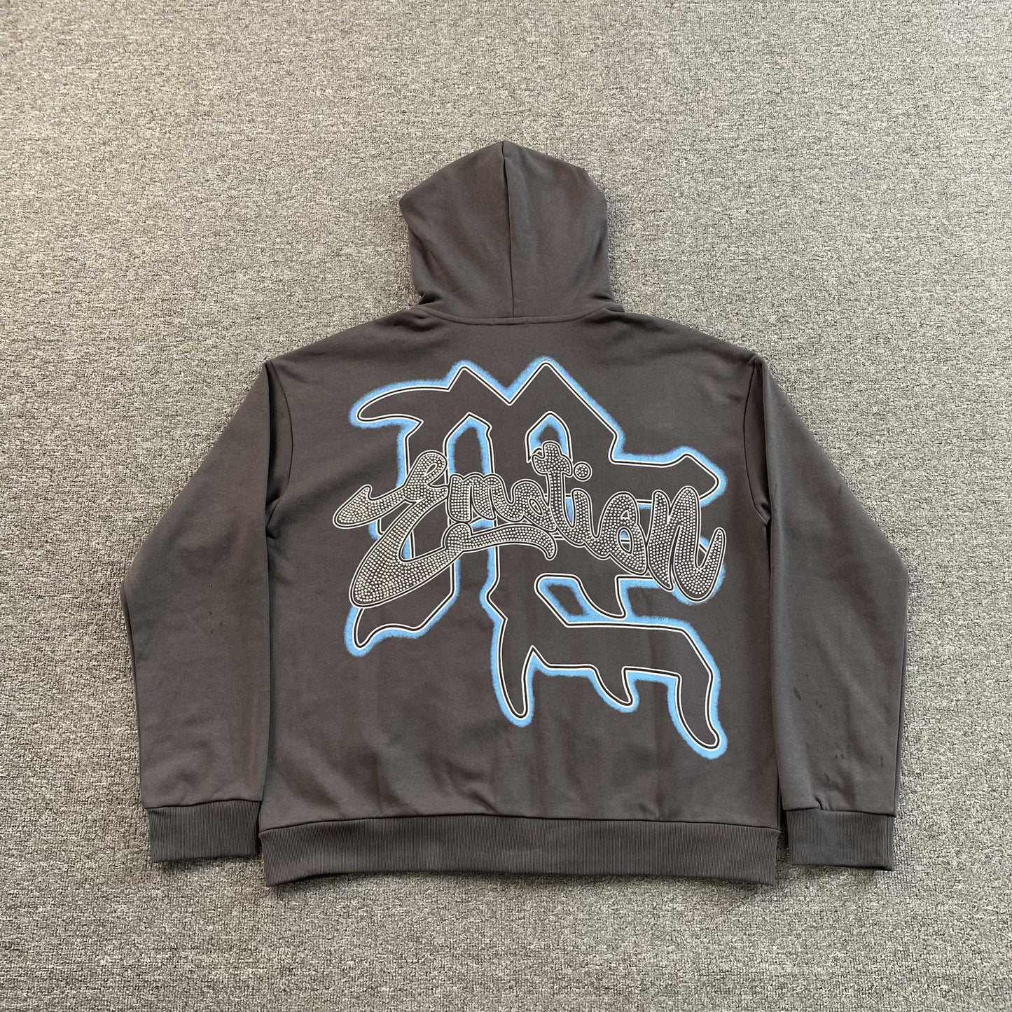 Mixed Emotion Rhinestone Jacket Grey