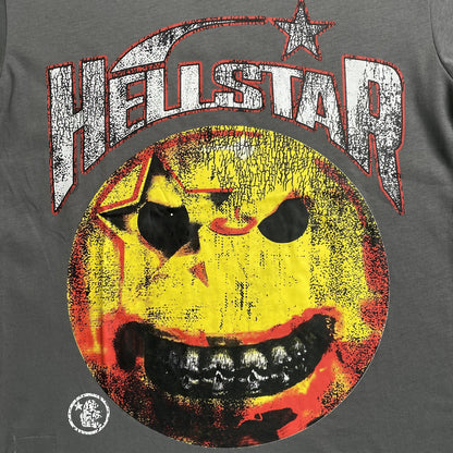 HELLSTAR EVIL SMILE TEE GREY