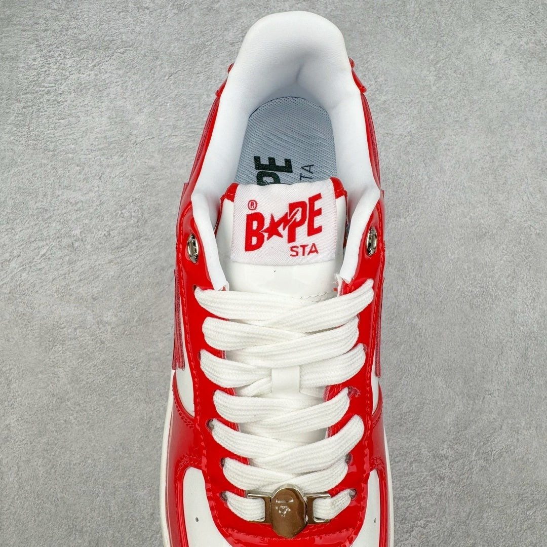 A Bathing Ape Bape Sta Patent Leather White Red