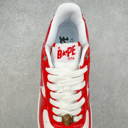 A Bathing Ape Bape Sta Patent Leather White Red