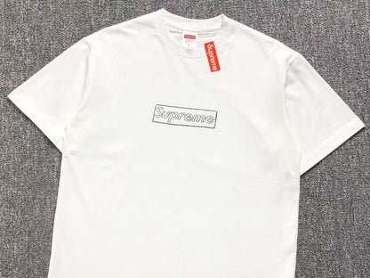 SUPREME KAWS CHALK LOGO TEE WHITE