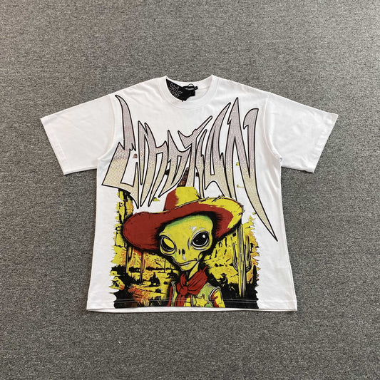 Mixed Emotion Ranger Rhinestone Tee White