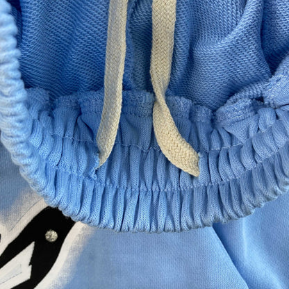 Mixed Emotion Graffiti Sweatpants Skyblue